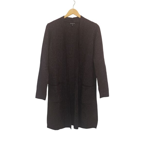 Fortune + Ivy Open Cardigan Sweater Women's Size Medium Black Grey Coatigan NWOT - Picture 8 of 16